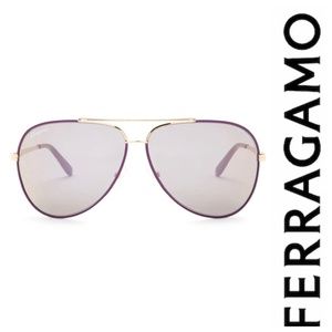 NWT SALVATORE FERRAGAMO 60mm AVIATOR SUNGLASSES